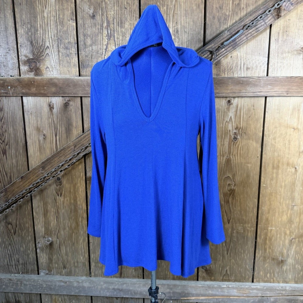Karen Kane Plus Size 2X Royal Blue Hooded Soft Knit Sweater Top NWT USA